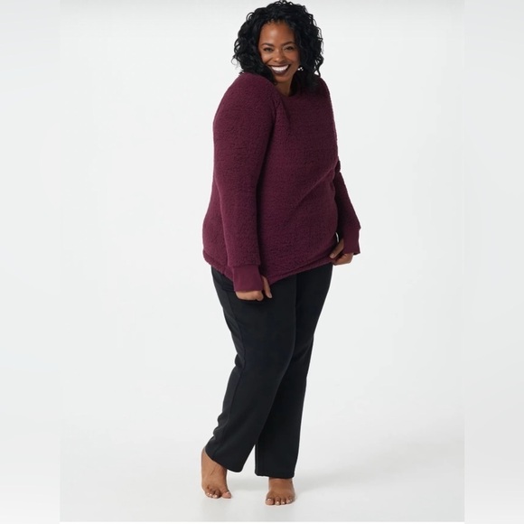 Cuddl Duds Shaggy Sherpa
Pullover Top Burgundy Size 3X - Picture 1 of 12